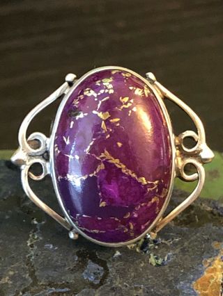 Vintage Native American Purple Sugilite Sterling Silver Ring 6 G Size 9