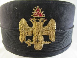 32nd Degree Masonic Hat Double Eagle Vintage Wm Lehmberg Sons Size 7 1/4 2