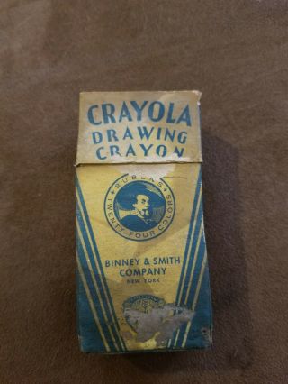 Rare Box Of 24 Vintage Crayola Drawing Crayons Rubens Binney & Smith