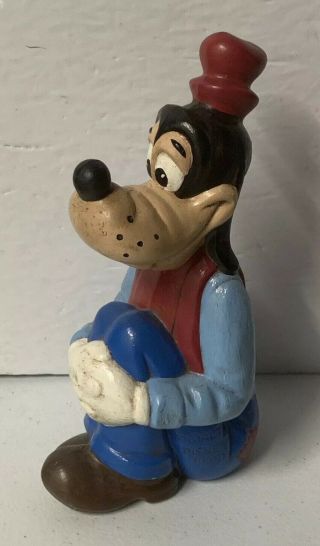 Walt Disney Productions Ceramic Goofy Sitting Figure Hand Painted Vintage Vtg