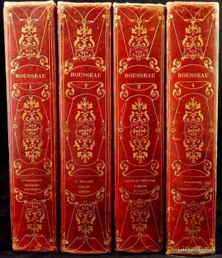 1835 Fine Antique Bindings Set Of 4 Vols Rousseau 