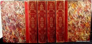 1835 FINE ANTIQUE BINDINGS SET OF 4 VOLS ROUSSEAU ' OUEVRES COMPLETES ' 3