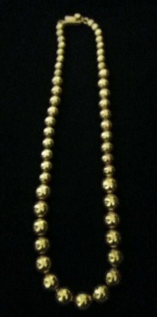 Vintage Mexican Sterling Silver Ball Bead Necklace Taxco Mexico 52.  8 Grams