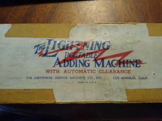 Vintage Traveling Calculator/adding Machine The Lightning Machine Co.