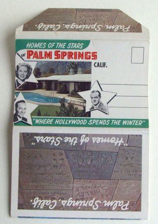 Souvenir Palm Springs Ca Home Of The Stars Fold Out Postcard Book Portraits Vtg