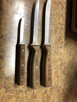 Vintage Chicago Cutlery Knife Set 61s 62s 102s Wood Handles