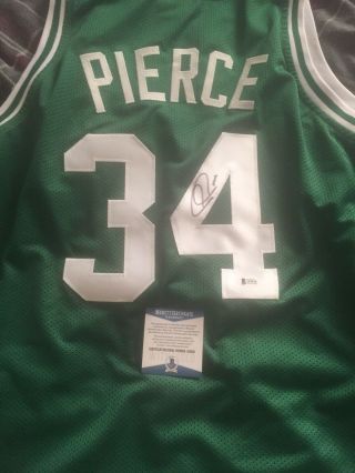 Paul Pierce Signed Witnessed Custom Jersey Beckett Jsa Psa Boston Celtic Nba Hof