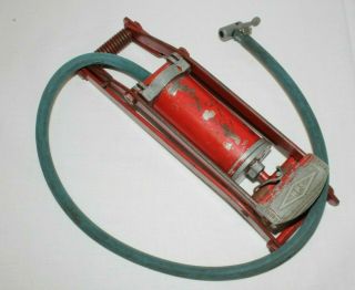 H.  P.  S Heavy Duty Metal Foot Pump Red - Vintage Collectable