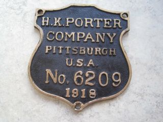 H.  K.  Porter Railroad Locomotive Builders Plate