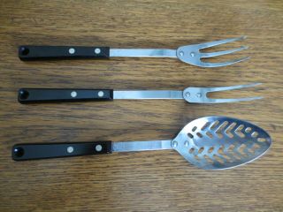 Ekco Vintage Stainless Steel Forge Forks And Slotted Spoon