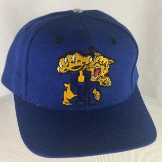 Vintage Kentucky Wildcats Snapback Hat 90s Ncaa Basketball March Madness Blue Uk