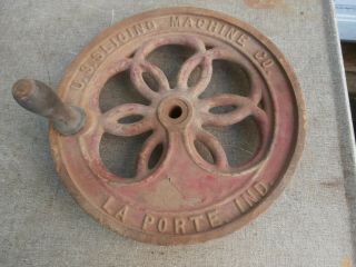 Antique Us Slicing Machine Co Flywheel Crank