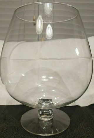 Extra Large 10” Vintage Brandy Snifter Style Clear Glass Has at Least 3 Bubbles 2