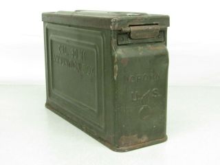 Vintage Us Army Cal.  30 M1 Ammo Ammunition Box Flaming Bomb Embossed Bullet