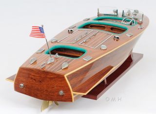 Chris Craft Triple Cockpit Speed Boat Wooden Model 32 