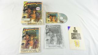 Vintage Pc Game Indiana Jones Fate Of Atlantis Cd - Rom Complete Voice Enhanced Ed