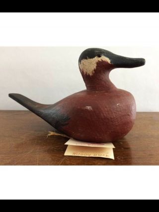 Vintage Hand Carved Wood Decoy Ruddy Duck The Painted Bird By Richard Morgan