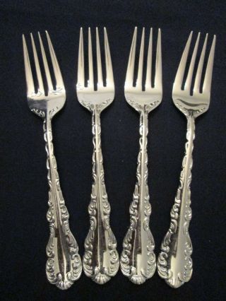 Set 4 Salad Forks Vintage Towle Supreme Cutlery Stainless: Marcelle Pattern Exc