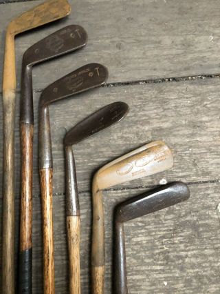 Antique Hickory Golf Clubs Lh Play Set Mixed Makers