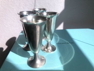 Set 4 Tiffany & Co.  Sterling Silver Cordial Cup Shot Glass