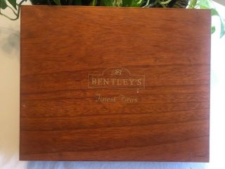 Bentleys Finest Teas Vintage Wood Tea Box With A Red Felt Lining 12 Spaces