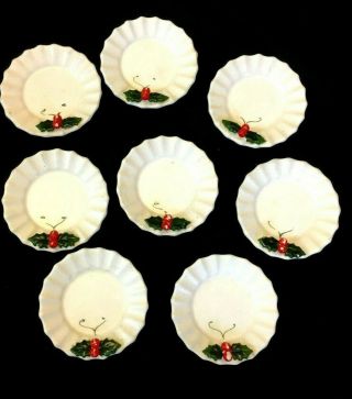 Set Of 8 Vintage 1959 Holt Howard Christmas Butter Pats Paper Tags From Japan