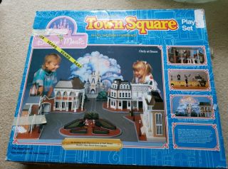 Vintage Disney World Town Square Playset Sears 1988 Toy Model Set Opened Box