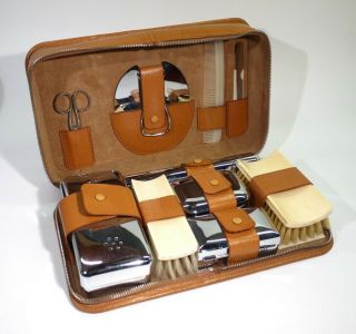 Stunning Vintage Since Gents Travel Set By R W Forsyth Of Glasgow.
