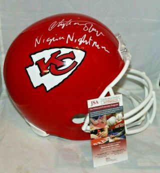 Christian Okoye Autograph Signed Kansas City Chiefs Full Size Helmet Jsa