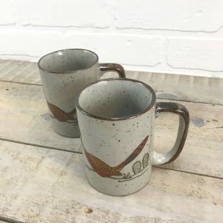 OTIGIRI Vintage Roadrunner Coffee Mugs Set Of 2 Desert Theme Speckled Glaze 2