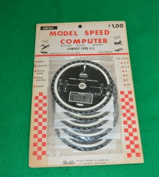 Vintage Hobbs Store Display Circular Model Speed Computer Slide Rule Planes Cars