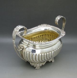ANTIQUE GEORGIAN STYLE LARGE HEAVY SOLID STERLING SILVER SUGAR BOWL 332g 1908 2