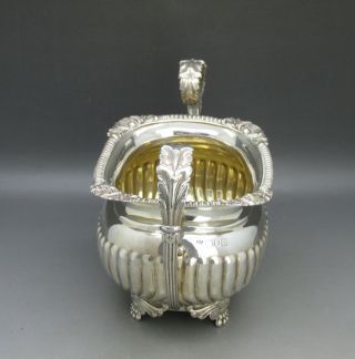 ANTIQUE GEORGIAN STYLE LARGE HEAVY SOLID STERLING SILVER SUGAR BOWL 332g 1908 3