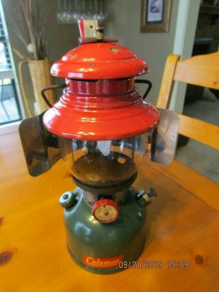 Vintage Coleman Model 200a Christmas Lantern - Dated 1951 - W/carrier/reflector