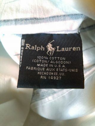 Ralph Lauren Jonquil Porcelain Stripe Pair King Pillowcases USA Vintage 3
