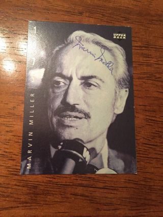 Marvin Miller Signed Autographed Auto Card Upper Deck Hof Hall Of Fame
