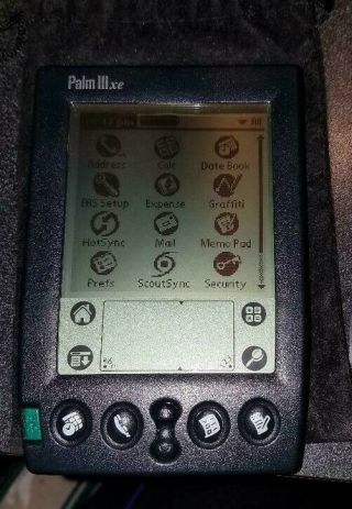 Vintage Palm Pilot Iii 3 Xe Lcd Organizer Digital Pda With Stylus -