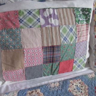 Country Make Do Handmade Feedsack Vintage Quilt Pillow Case 14x18