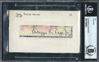 Phil Page (d.  1958) Signed 3x5 Index Card Autograph Bas 1928 Detroit Tigers