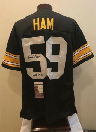 Jack Ham Signed Pittsburgh Steelers Custom Jersey Jsa Xl Hof