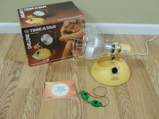 Ge Deluxe Time - A - Tan Sun Tanner Lamp Vintage 1977 Model Rsk6 Made In Usa