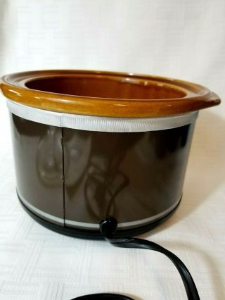 Vintage Rival Crock - ette Crock Pot 1 Qt Mini Slow Cooker Stoneware 2