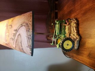 Vintage John Deere 1999 Tractor Table Lamp With Shade