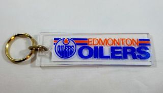 Vintage 1980s Edmonton Oilers Keychain Nhl Hockey Alberta Canada Wayne Gretzky