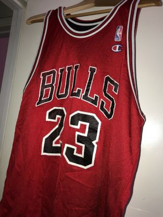 Vtg 90s Michael Jordan Chicago Bulls Reversible Jersey Champion Pro Team Edition