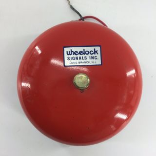 Vtg Wheelock Series 46 Fire Alarm Bell P30367 18.  0 - 31.  2 Vdc.  063 Amps Red F4a