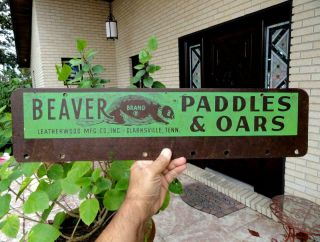 Vintage Beaver Paddles & Oars Advertising Display Sign Clarksville,  Tennessee Tn