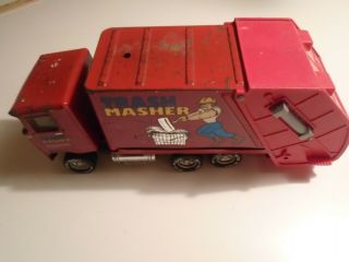 Vintage Nylint Metal Muscle Trash Masher.  Refuse Truck.  Ford Cabover.  Garbage Truck
