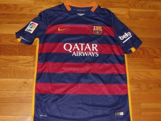 Nike Dri - Fit Fc Barcelona Lionel Messi Short Sleeve Soccer Jersey Boys Large Exc