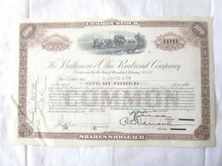 Common Stock.  1951 - Baltimore&ohio Railroad Co.  - Certifies :e.  Lowitz&co.  - 100 Shares